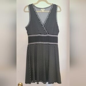Empire waist polka-dot dress size L